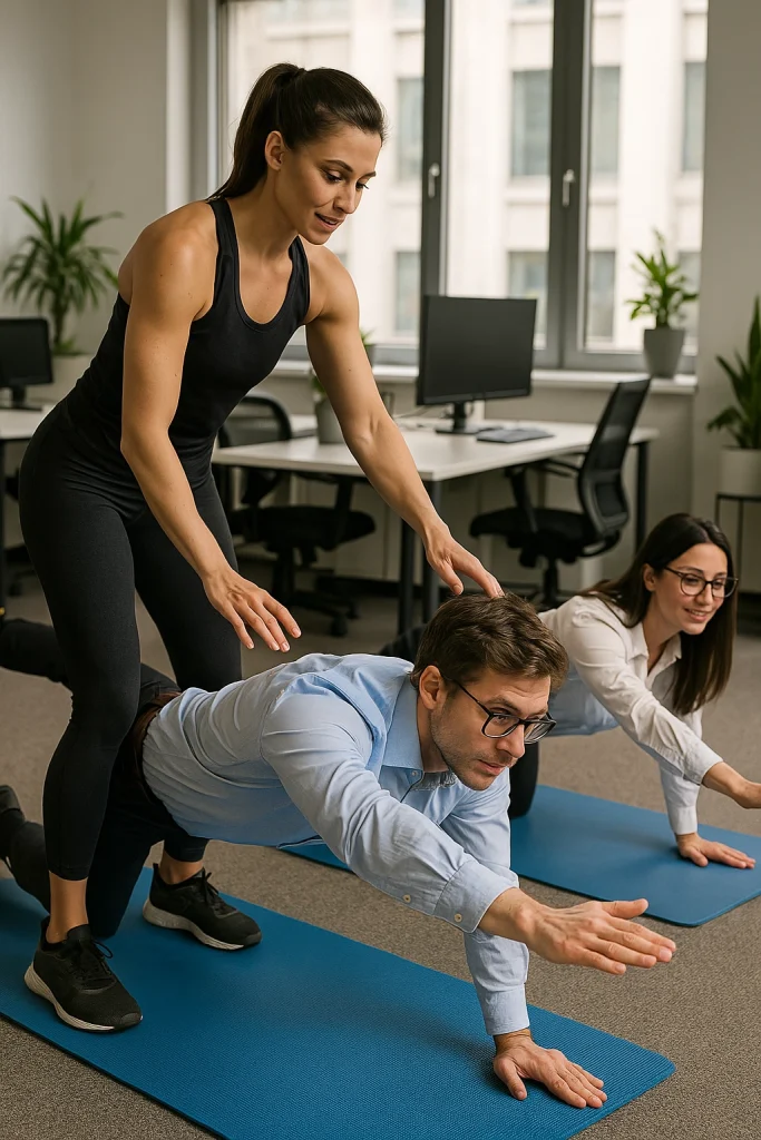 Rückentraining im Büro mit Personal Trainerin